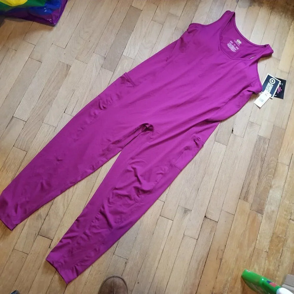 J. Dow Fitness Yoga Jumpsuit Raspberry Pink Bodysuit NWT Women's Size XXL - Picture 2 of 7